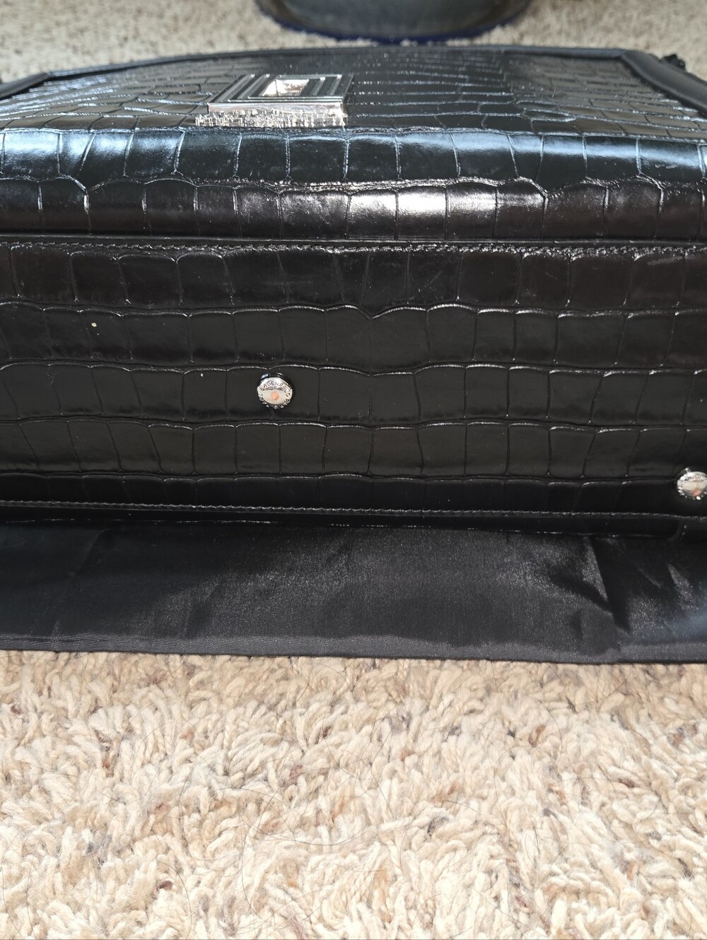 Karl Lagerfeld Paris Simone Alligator-Embossed Large Satchel - Picture 13 of 14